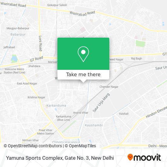 Yamuna Sports Complex, Gate No. 3 map