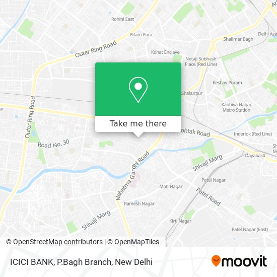 ICICI BANK, P.Bagh Branch map