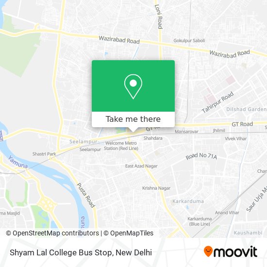 Shyam Lal College Bus Stop map