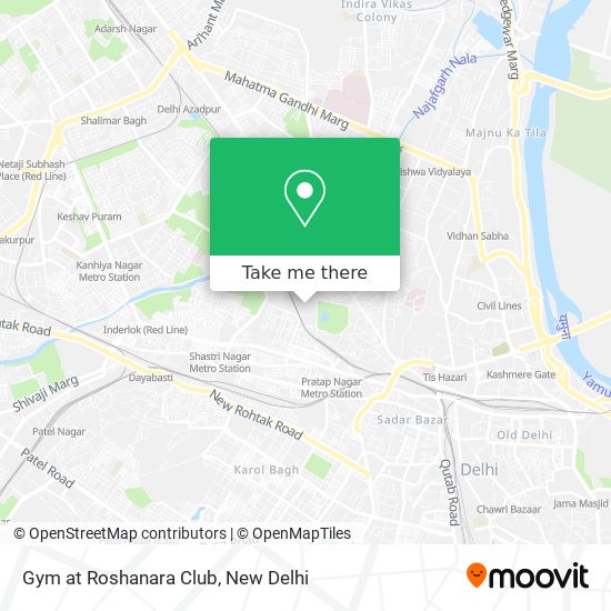 Gym at Roshanara Club map