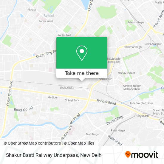 Shakur Basti Railway Underpass map