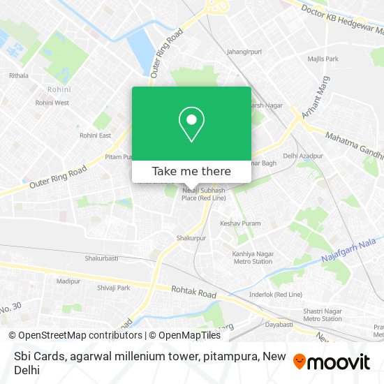Sbi Cards,  agarwal millenium tower, pitampura map
