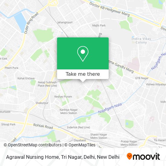 Agrawal Nursing Home, Tri Nagar, Delhi map