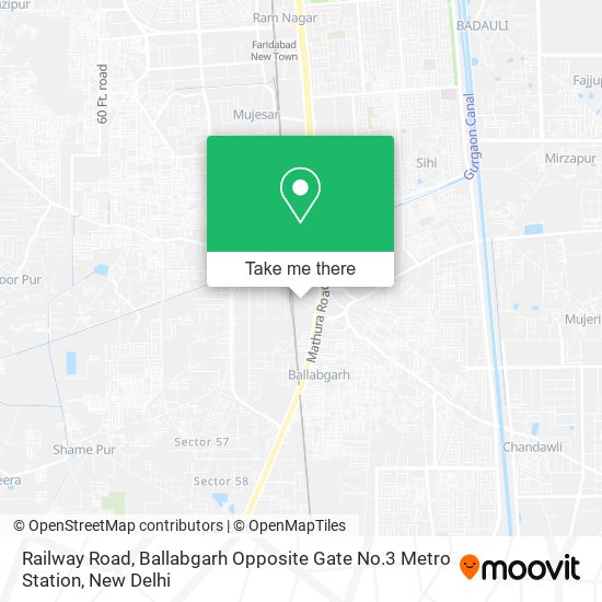 Railway Road, Ballabgarh Opposite Gate No.3 Metro Station map