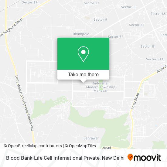 Blood Bank-Life Cell International Private map
