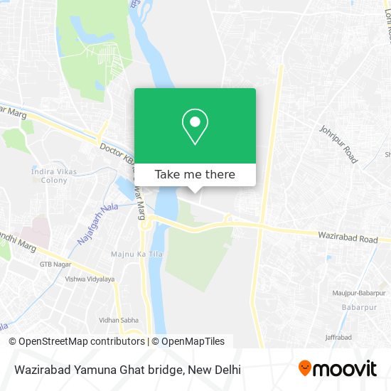 Wazirabad Yamuna Ghat bridge map