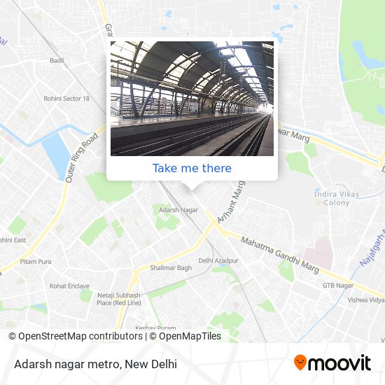 How to get to Adarsh nagar metro in Delhi by Metro, Bus or Train?