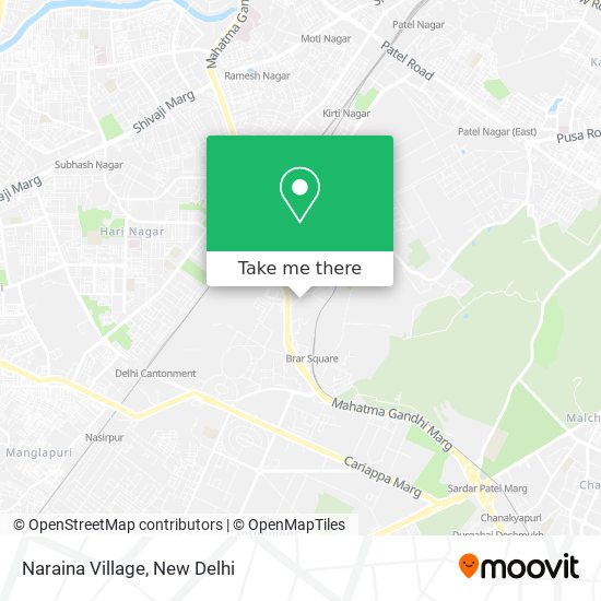 How to get to Naraina Village in Delhi by bus, metro or train?