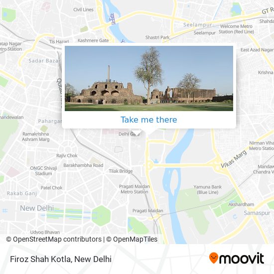 Firoz Shah Kotla map