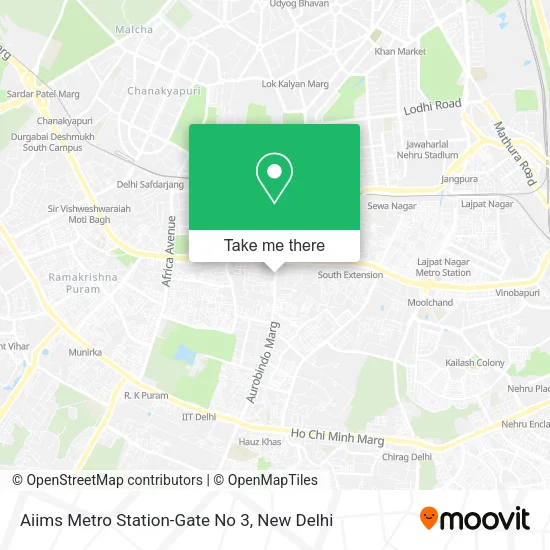 Aiims Metro Station-Gate No 3 map