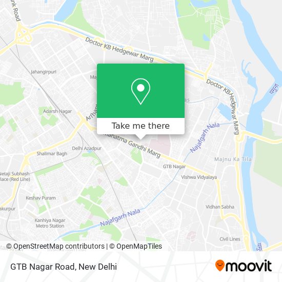 GTB Nagar Road map