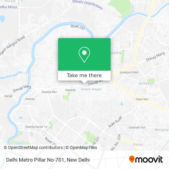 Delhi Metro Pillar No-701 map