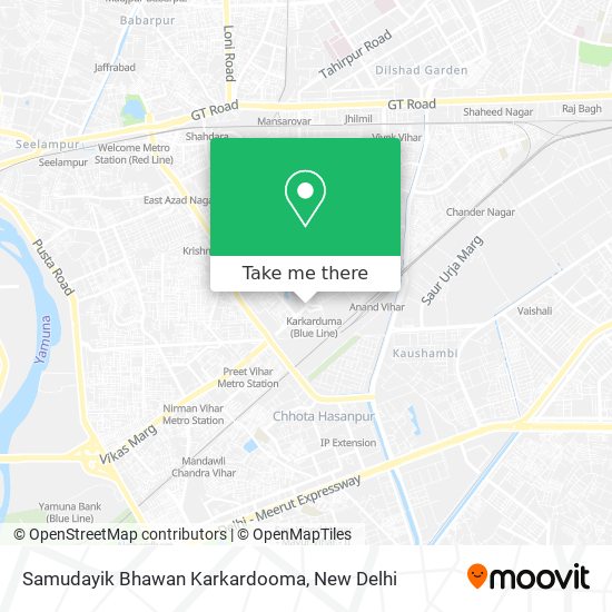 Samudayik Bhawan Karkardooma map