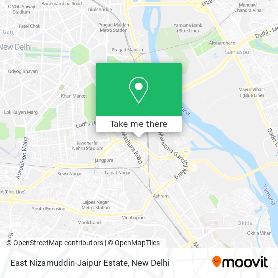East Nizamuddin-Jaipur Estate map