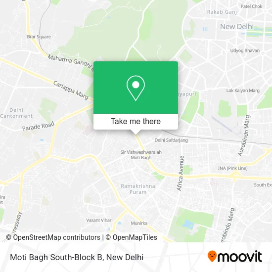 Moti Bagh South-Block B map
