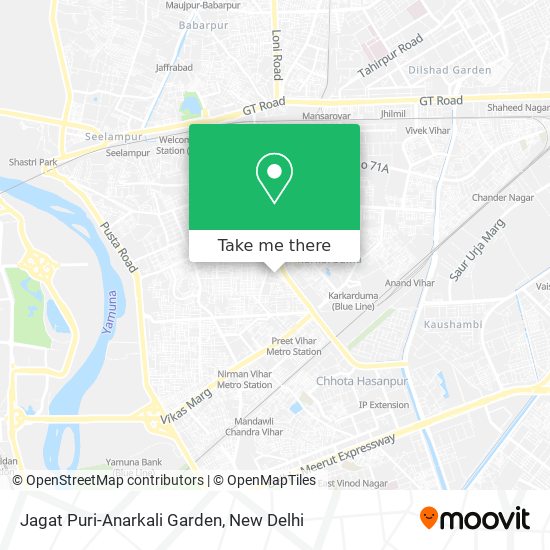 Jagat Puri-Anarkali Garden map