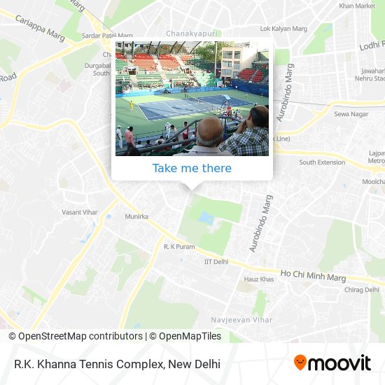 R.K. Khanna Tennis Complex map