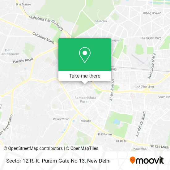 Sector 12 R. K. Puram-Gate No 13 map