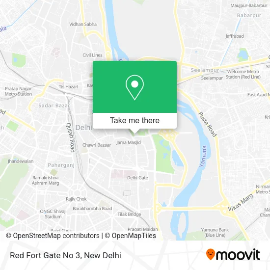 Red Fort Gate No 3 map