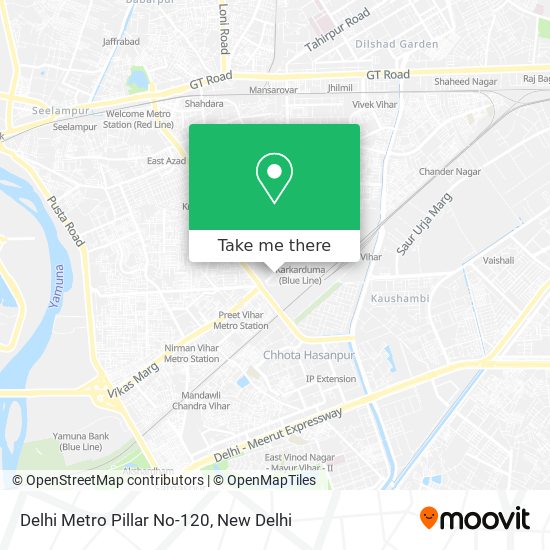 Delhi Metro Pillar No-120 map