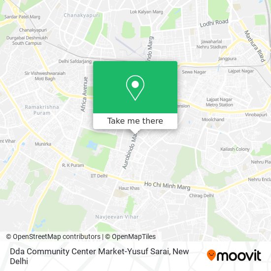 Dda Community Center Market-Yusuf Sarai map