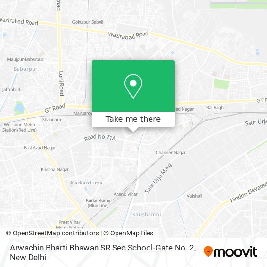 Arwachin Bharti Bhawan SR Sec School-Gate No. 2 map