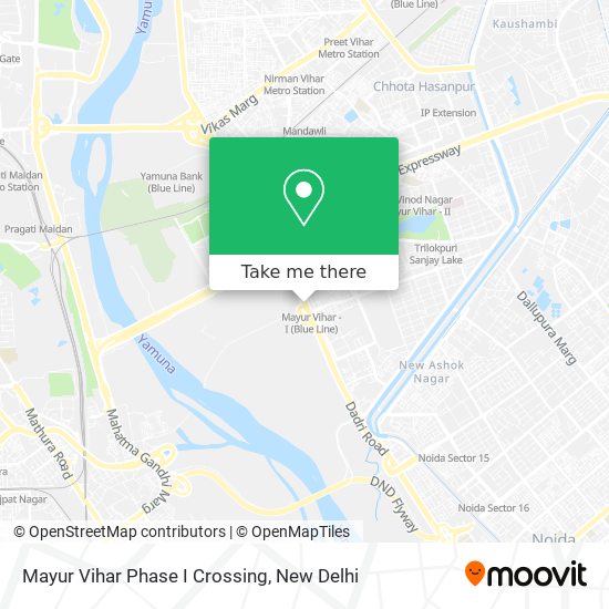 Mayur Vihar Phase I Crossing map
