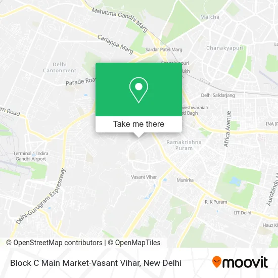 Block C Main Market-Vasant Vihar map