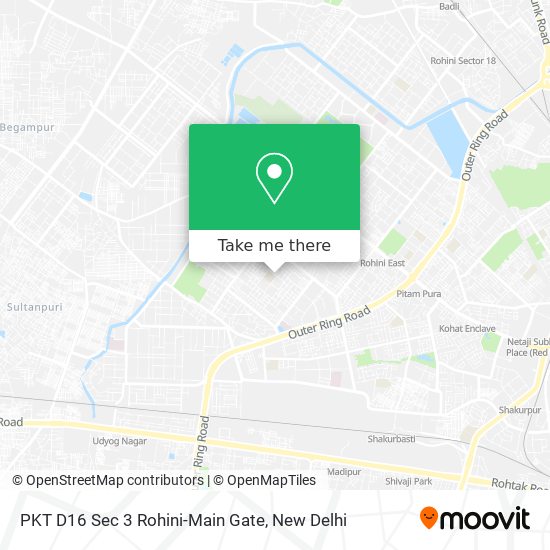 PKT D16 Sec 3 Rohini-Main Gate map