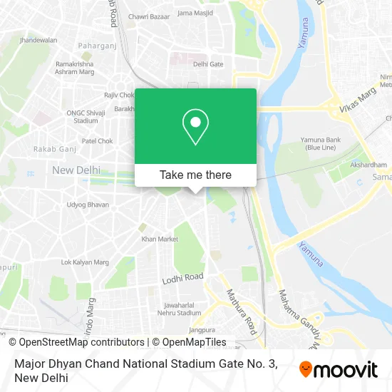 Major Dhyan Chand National Stadium Gate No. 3 map