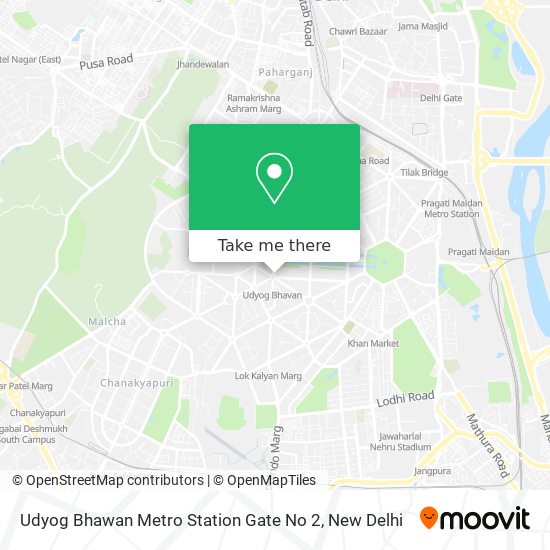 Udyog Bhawan Metro Station Gate No 2 map