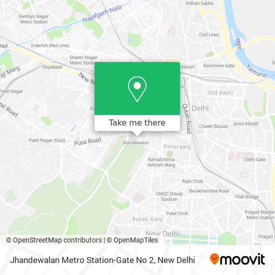 Jhandewalan Metro Station-Gate No 2 map