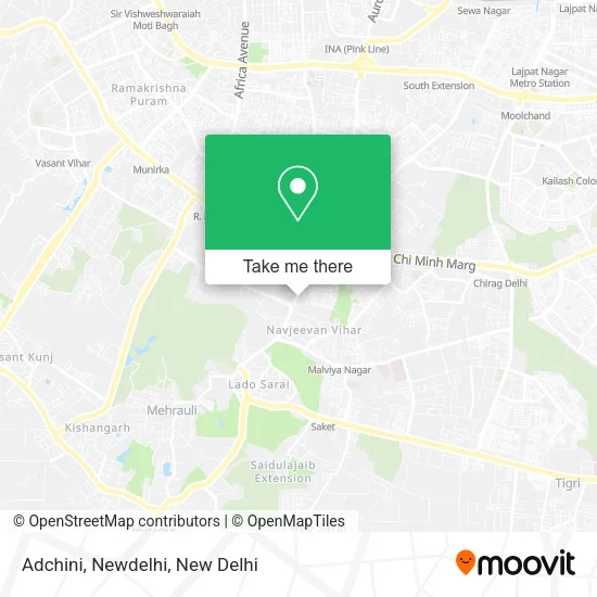 Adchini, Newdelhi map
