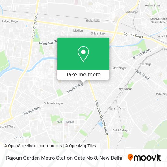 Rajouri Garden Metro Station-Gate No 8 map