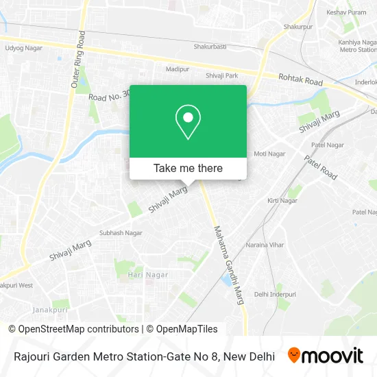 Rajouri Garden Metro Station-Gate No 8 map