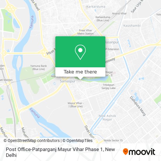 Post Office-Patparganj Mayur Vihar Phase 1 map