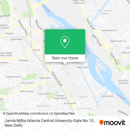 Jamia Millia Islamia Central University-Gate No 10 map