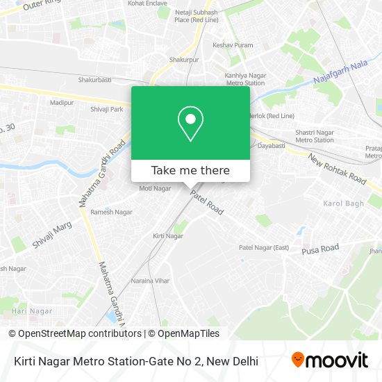 Kirti Nagar Metro Station-Gate No 2 map