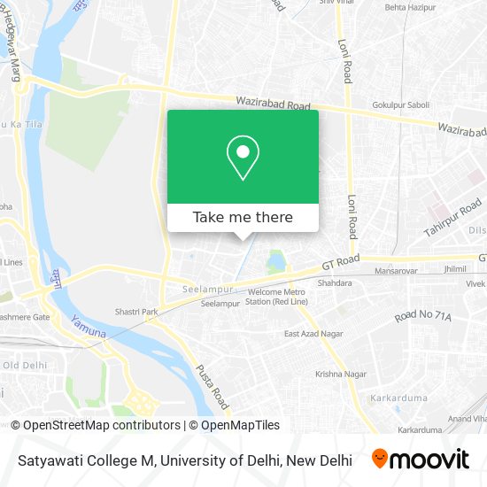 Satyawati College M, University of Delhi map