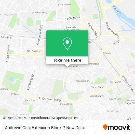 Andrews Ganj Extension-Block P map