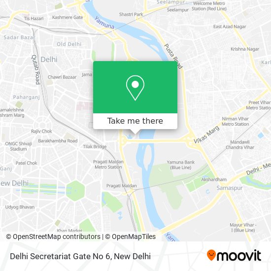 Delhi Secretariat Gate No 6 map