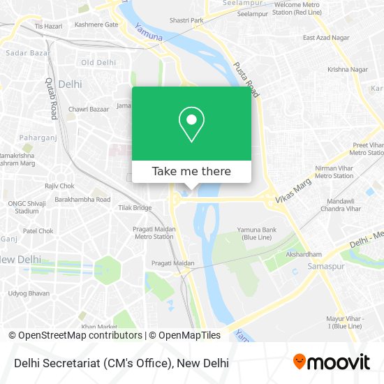 Delhi Secretariat (CM's Office) map