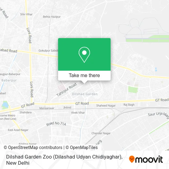 Dilshad Garden Zoo (Dilashad Udyan Chidiyaghar) map