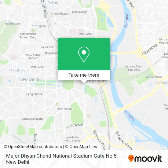 Major Dhyan Chand National Stadium Gate No 5 map