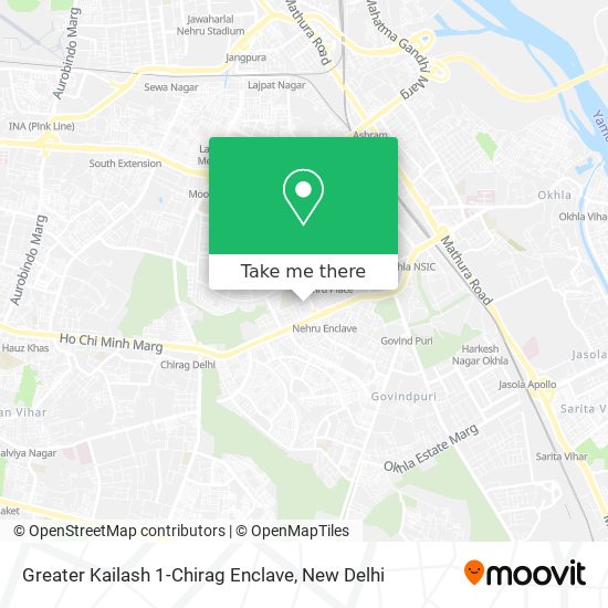 Greater Kailash 1-Chirag Enclave map