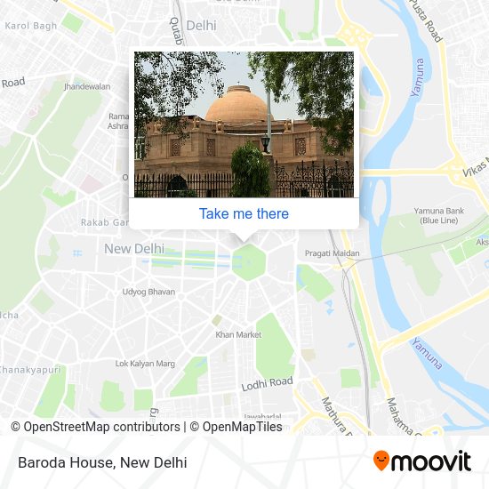 How to get to Baroda House in Delhi by Bus, Metro or Train?