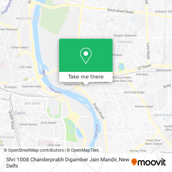 Shri 1008 Chanderprabh Digamber Jain Mandir map