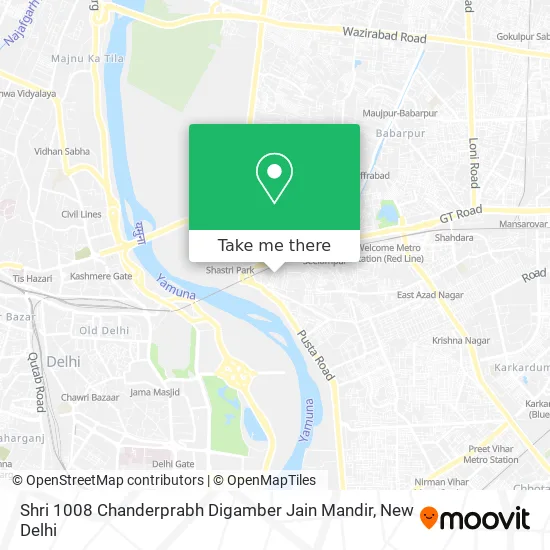 Shri 1008 Chanderprabh Digamber Jain Mandir map