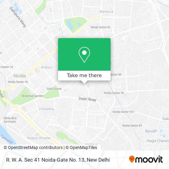 R. W. A. Sec 41 Noida-Gate No. 13 map