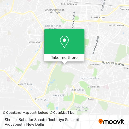 Shri Lal Bahadur Shastri Rashtriya Sanskrit Vidyapeeth map